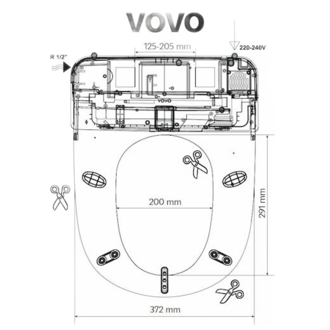 Šablona bidetovacího sedátka VB3100S/VB4100S VOVO