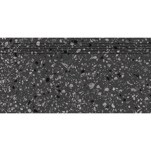 Schodovka Rako Porfido černá 30x60 cm mat / lesk DCPSE812.1 Rako