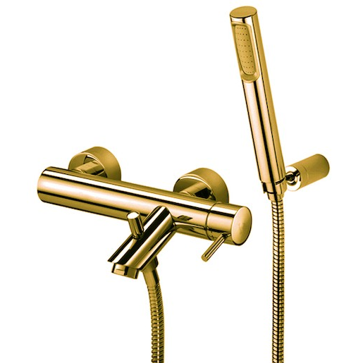 Vanová baterie Paffoni Light se sprchovým setem 150 mm zlatá LIG023HG Paffoni