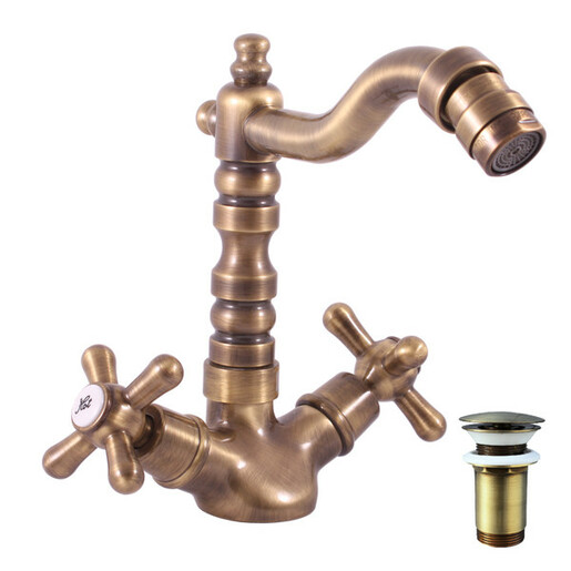 RAV SLEZÁK Morava bidetová baterie s clic-clacem stará mosaz mk121.0/9sm MK121.09SM RAV SLEZÁK