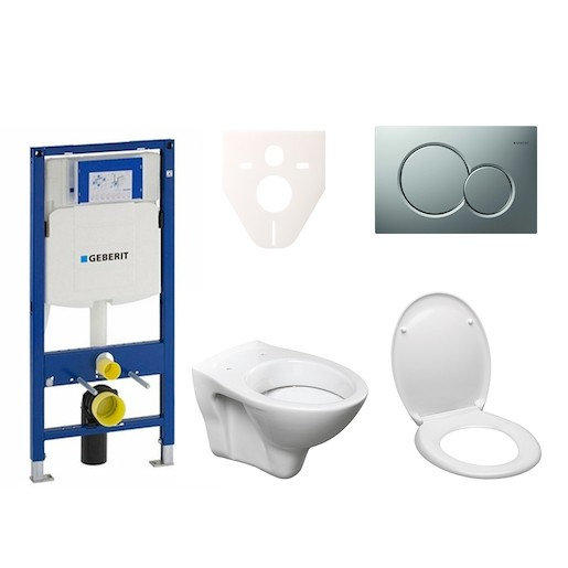Cenově zvýhodněný závěsný WC set Geberit do lehkých stěn / předstěnová montáž+ WC S-Line S-line Pro 111.300.00.5ND3 S-Line