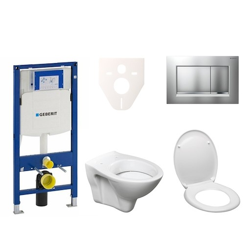 Cenově zvýhodněný závěsný WC set Geberit do lehkých stěn / předstěnová montáž+ WC S-Line S-line Pro 111.300.00.5ND7 S-Line