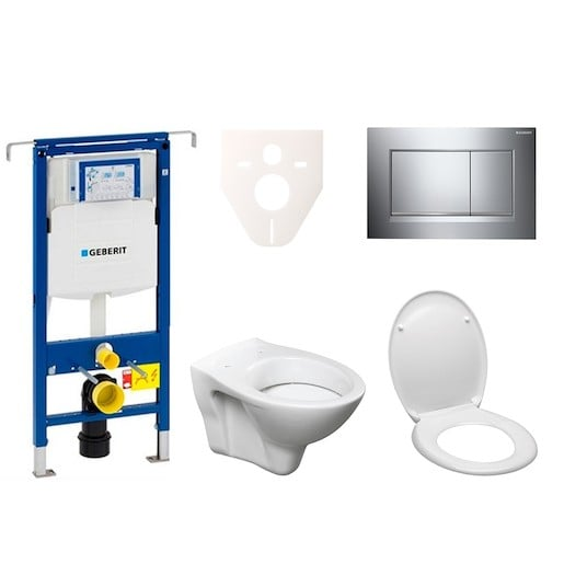 Cenově zvýhodněný závěsný WC set Geberit do lehkých stěn / předstěnová montáž+ WC S-Line S-line Pro 111.355.00.5ND6 S-Line