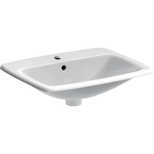 Geberit Selnova zápustné umyvadlo 55x45 cm otvor pro baterii uprostřed 500.306.01.1 Geberit
