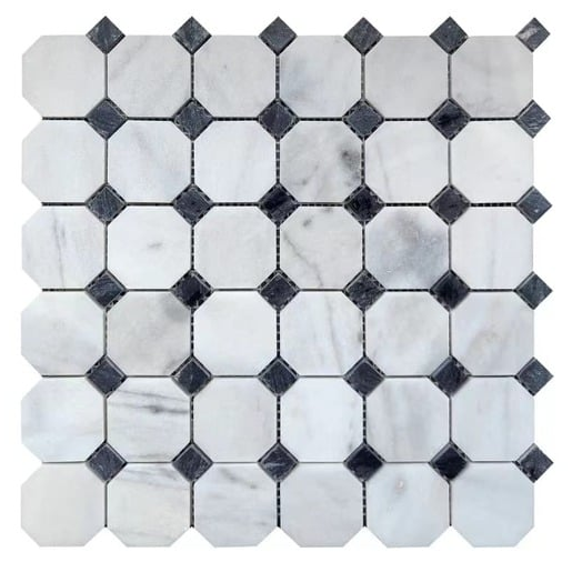 Kamenná mozaika Premium Mosaic Stone calacatta 30x30 cm leštěná STMOSOCTACA Premium Mosaic Stone