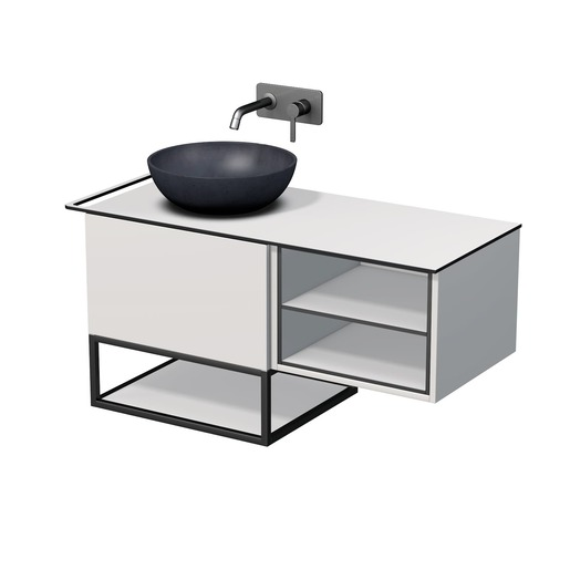 Koupelnová skříňka pod umyvadlo Naturel Oxo 110x58x50 cm bílá mat OXO110L601ZKDLBM Naturel