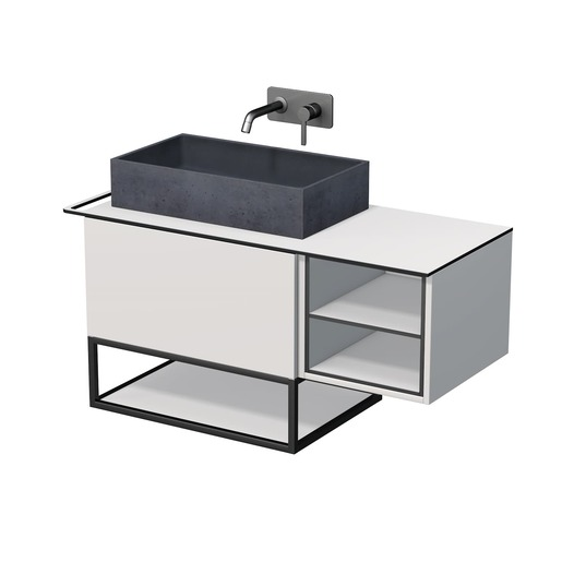 Koupelnová skříňka pod umyvadlo Naturel Oxo 110x58x50 cm bílá mat OXO110L701ZKDLBM Naturel