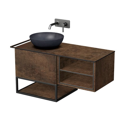 Koupelnová skříňka pod umyvadlo Naturel Oxo 110x58x50 cm měď mat OXO110L601ZKDLM Naturel