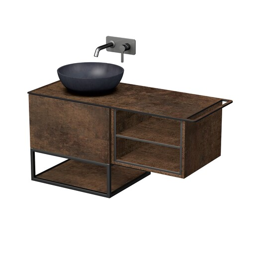 Koupelnová skříňka pod umyvadlo Naturel Oxo 110x58x50 cm měď mat OXO110L601ZKDPM Naturel