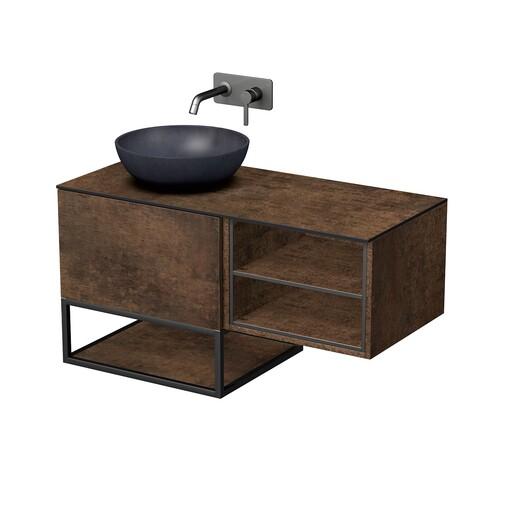 Koupelnová skříňka pod umyvadlo Naturel Oxo 110x58x50 cm měď mat OXO110L601ZKDSM Naturel