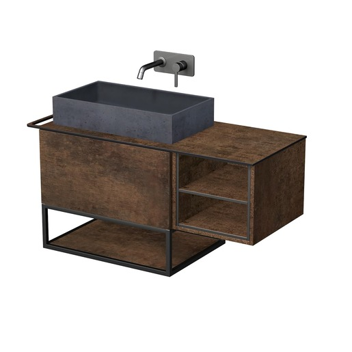 Koupelnová skříňka pod umyvadlo Naturel Oxo 110x58x50 cm měď mat OXO110L701ZKDLM Naturel