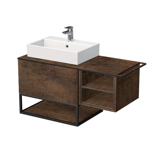 Koupelnová skříňka pod umyvadlo Naturel Oxo 110x58x50 cm měď mat OXO110L701ZKDPM Naturel