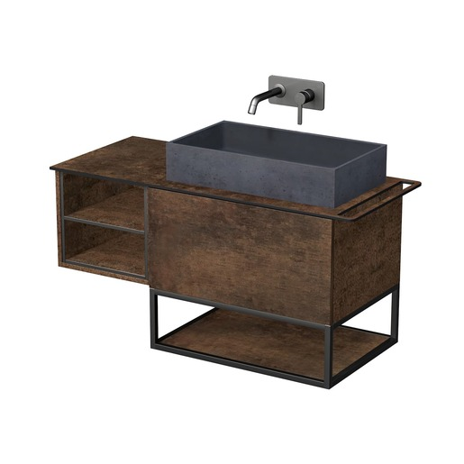 Koupelnová skříňka pod umyvadlo Naturel Oxo 110x58x50 cm měď mat OXO110P701ZKDPM Naturel