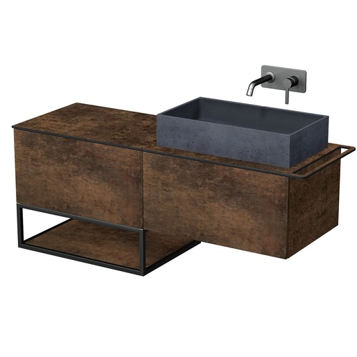 Koupelnová skříňka pod umyvadlo Naturel Oxo 140x58x50 cm měď mat OXO140701ZKDPM Naturel