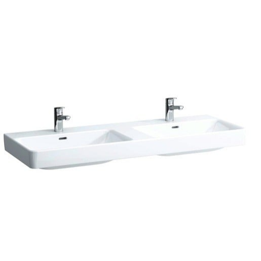 Laufen Pro S dvojumyvadlo 130x46 cm dva otvory pro baterii h8149680001041 1496.8.000.104.1 Laufen