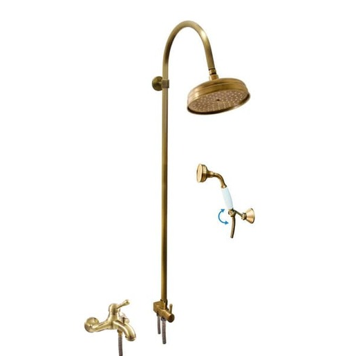 Vanová baterie RAV SLEZÁK Labe se sprchovým setem 150 mm stará mosaz L054.5/3SM RAV SLEZÁK
